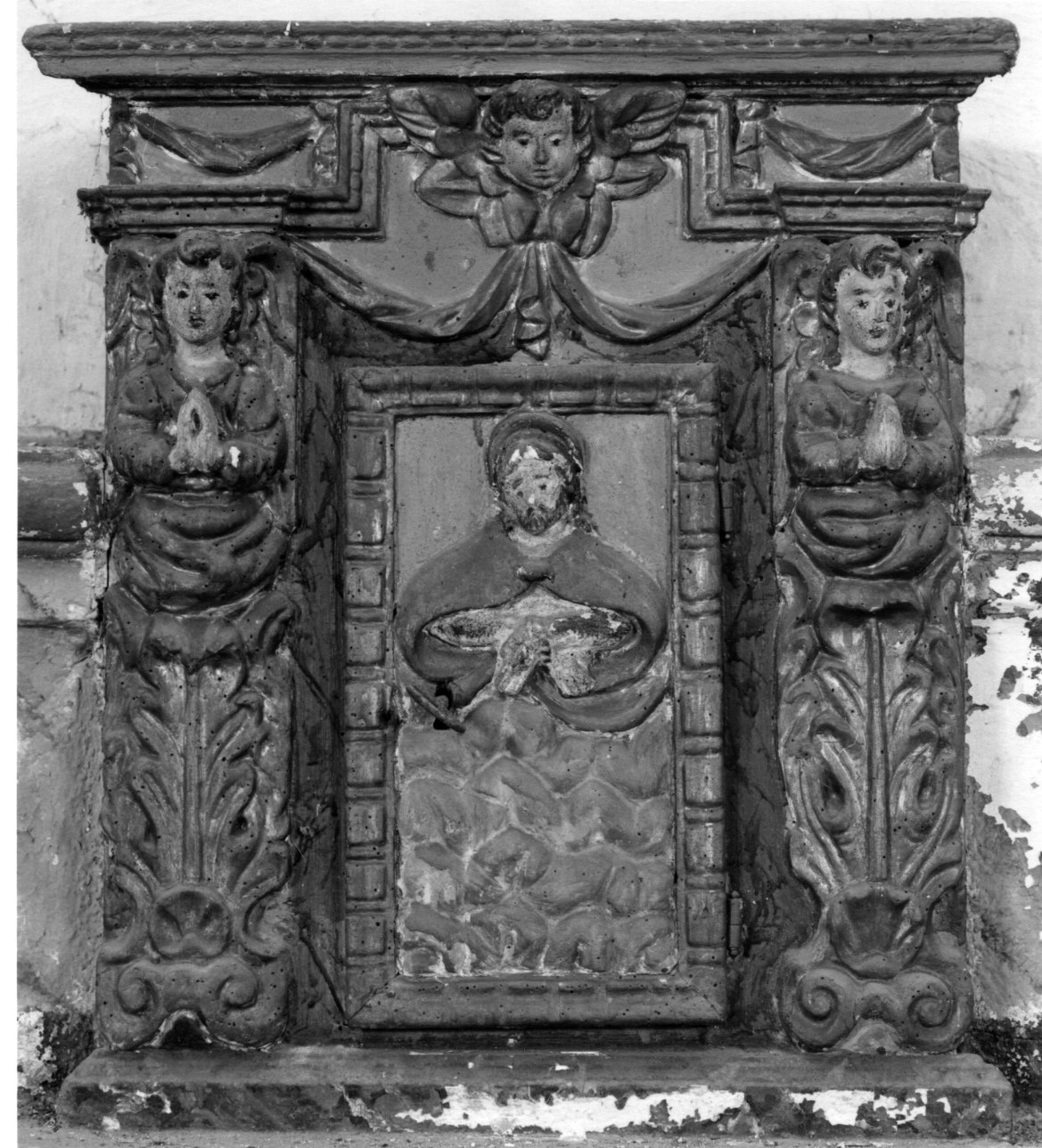 Cristo con angelo e cherubino (tabernacolo) - bottega piemontese (fine/inizio secc. XVII/ XVIII)