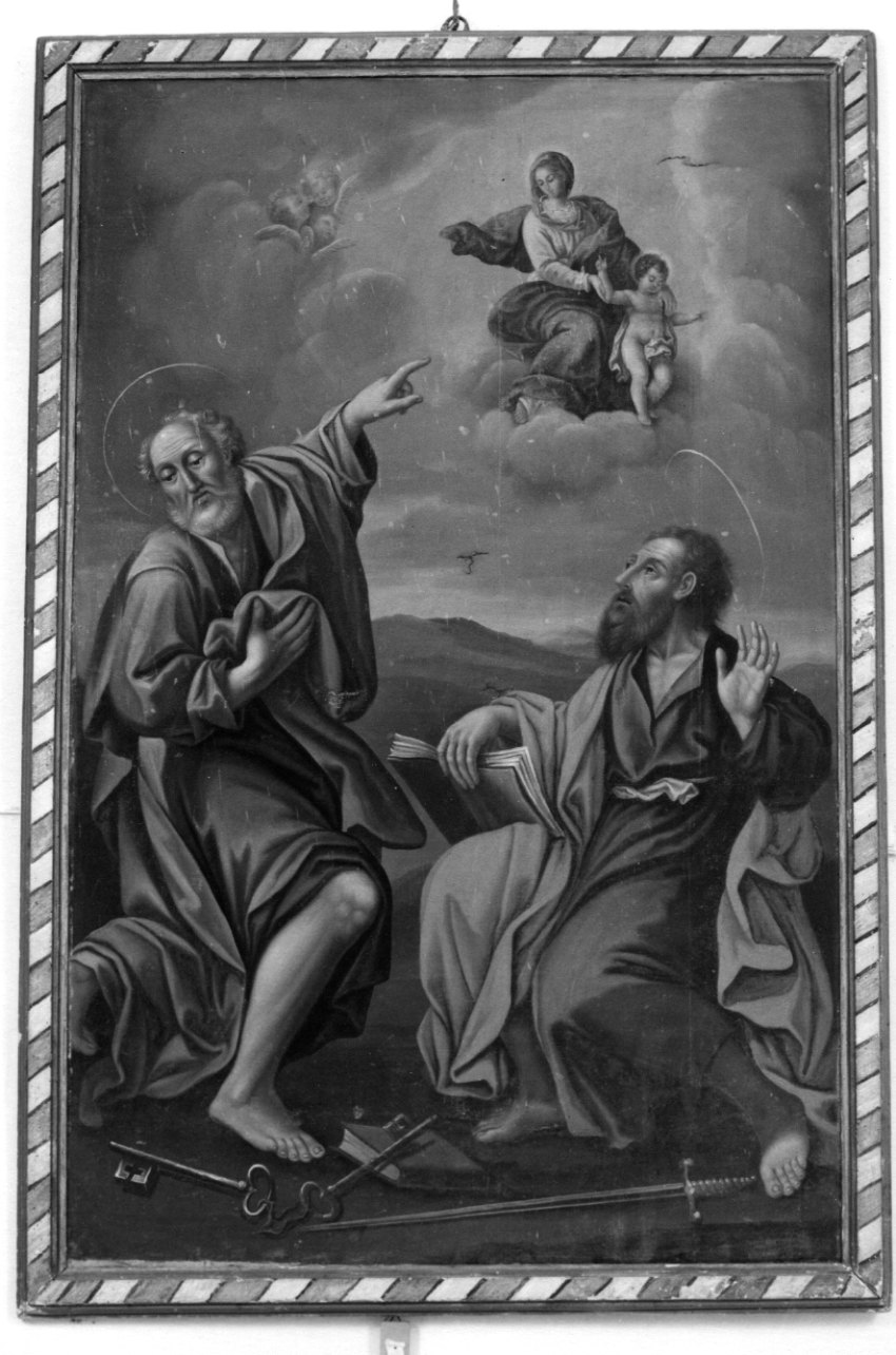 Madonna con Bambino in gloria con San Pietro e San Paolo (dipinto, opera isolata) - ambito piemontese (seconda metà sec. XVIII)