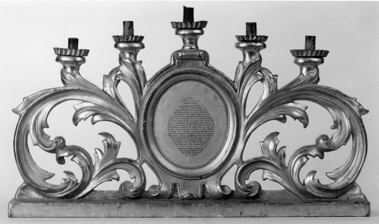 candelabro, opera isolata - bottega piemontese (seconda metà sec. XIX)