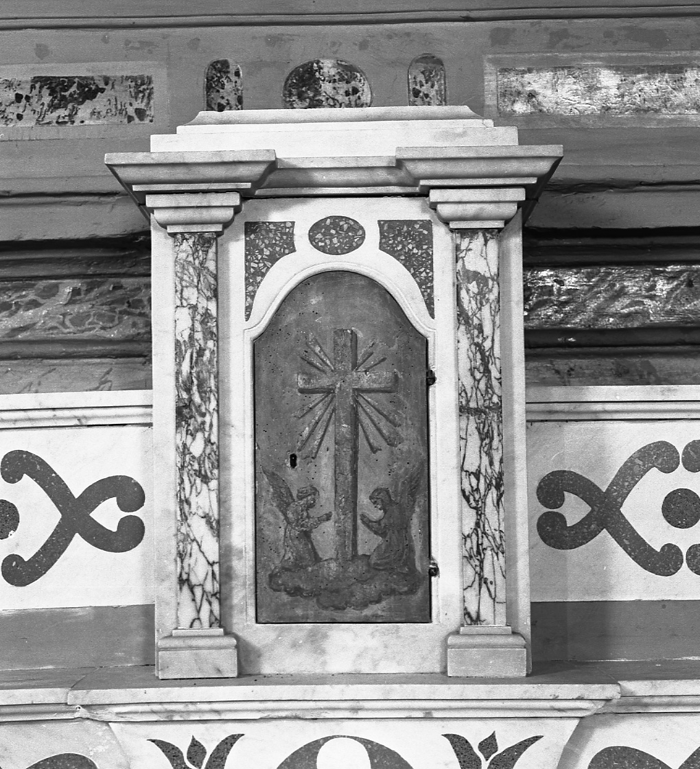 angeli adoranti la croce (tabernacolo) - bottega piemontese (sec. XVII)