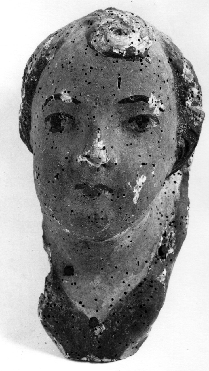 testa di angelo (scultura, frammento) - bottega ligure (prima metà sec. XVIII)