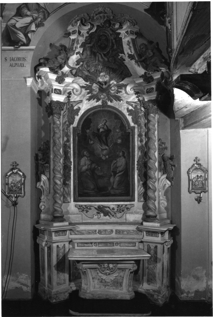 motivi decorativi con angeli e cherubini (altare, opera isolata) - bottega ligure (seconda metà sec. XVIII)