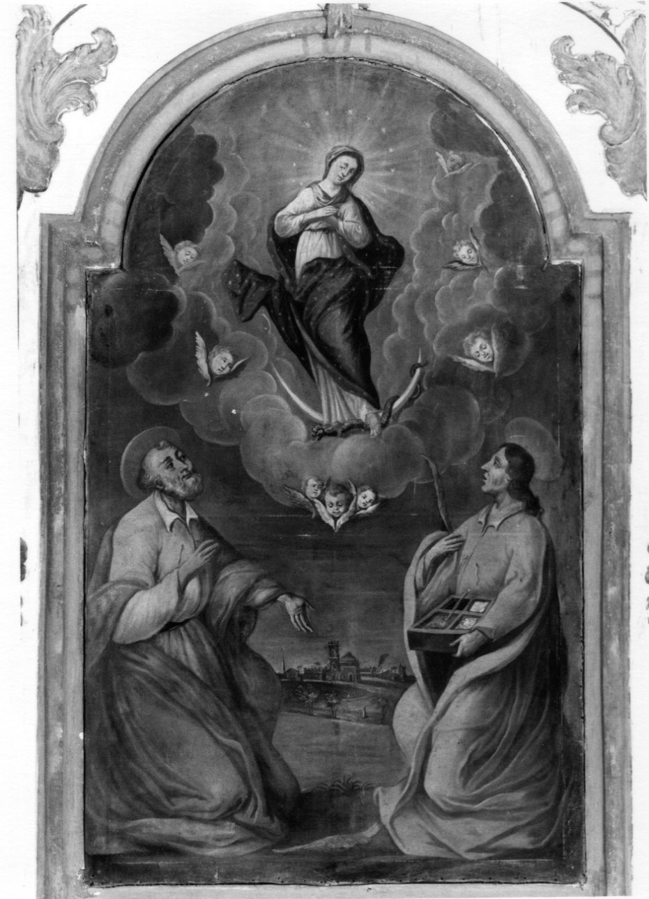 Madonna Immacolata e Santi (dipinto, opera isolata) - ambito ligure-piemontese (seconda metà sec. XVIII)