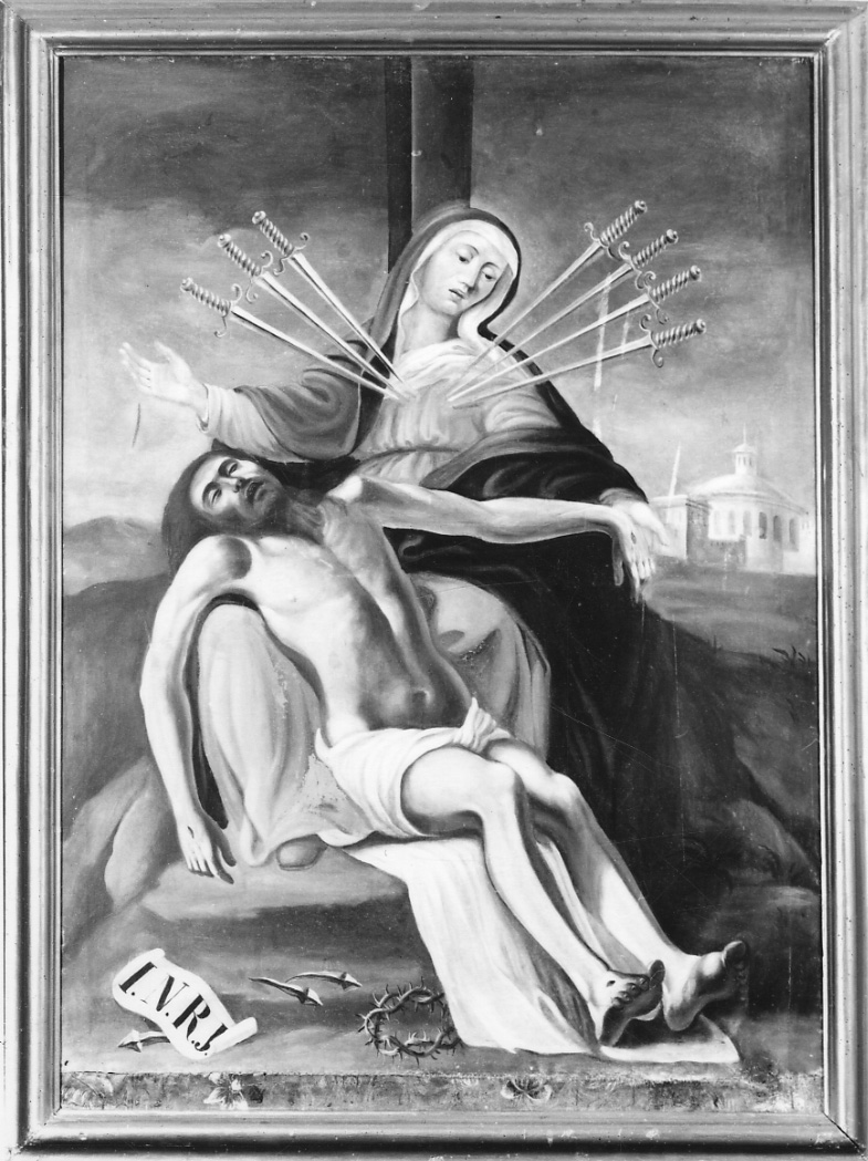 Madonna Addolorata con Cristo morto (dipinto, opera isolata) - ambito piemontese (seconda metà sec. XVIII)