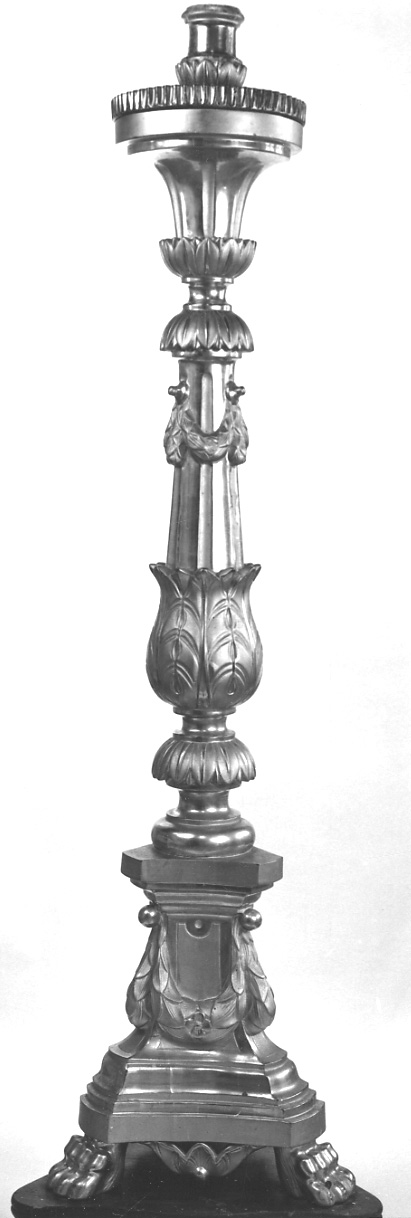 candelabro per cero pasquale, opera isolata - bottega piemontese (seconda metà sec. XVIII)