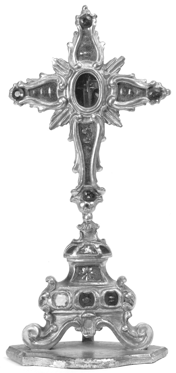 reliquiario - a croce, opera isolata - bottega savoiardo-piemontese (prima metà sec. XVIII)
