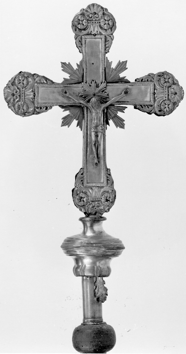 Cristo crocifisso (croce processionale, opera isolata) - bottega savoiardo-piemontese (prima metà sec. XVIII)
