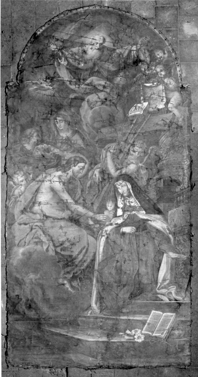 Trinità, Santa Maria Margherita Alacoque e angeli (dipinto, opera isolata) - ambito piemontese (prima metà sec. XVIII)