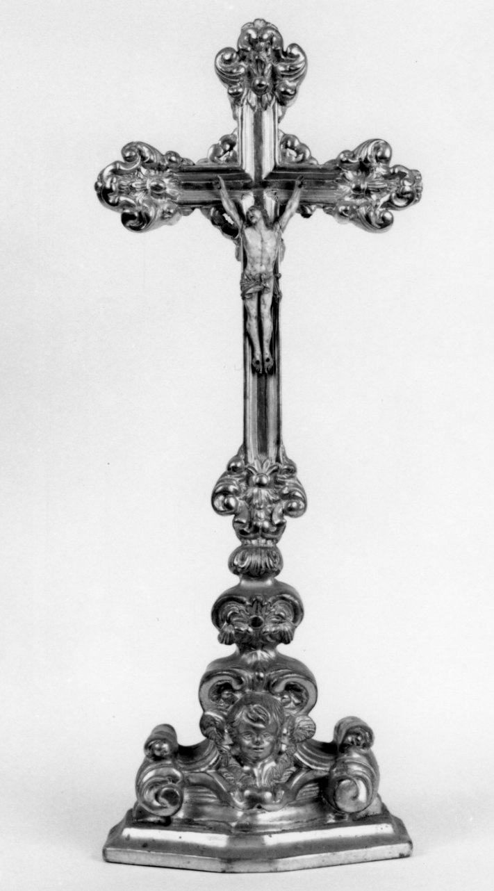 Cristo crocifisso (croce d'altare, opera isolata) - bottega piemontese, bottega francese (sec. XVII)
