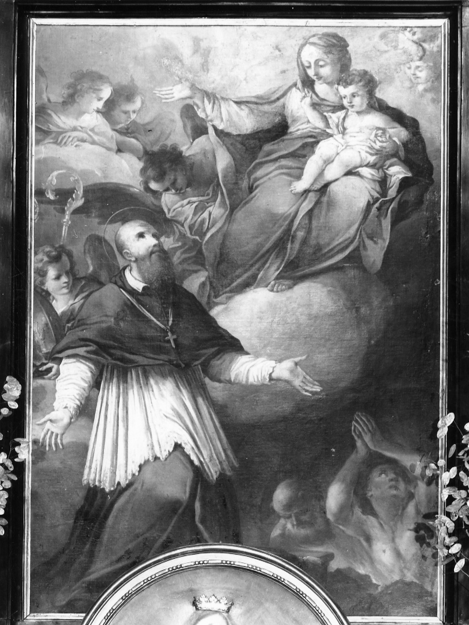 Madonna con Bambino, San Francesco di Sales e anime purganti (dipinto, opera isolata) di Milocco Michele Antonio (secondo quarto sec. XVIII)