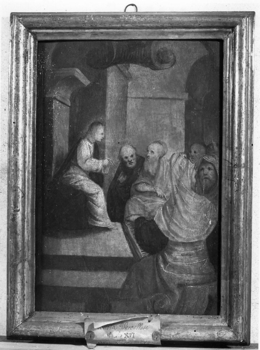 disputa di Gesù con i dottori nel tempio (dipinto, opera isolata) di Ferrari Defendente (maniera) (primo quarto sec. XVI)