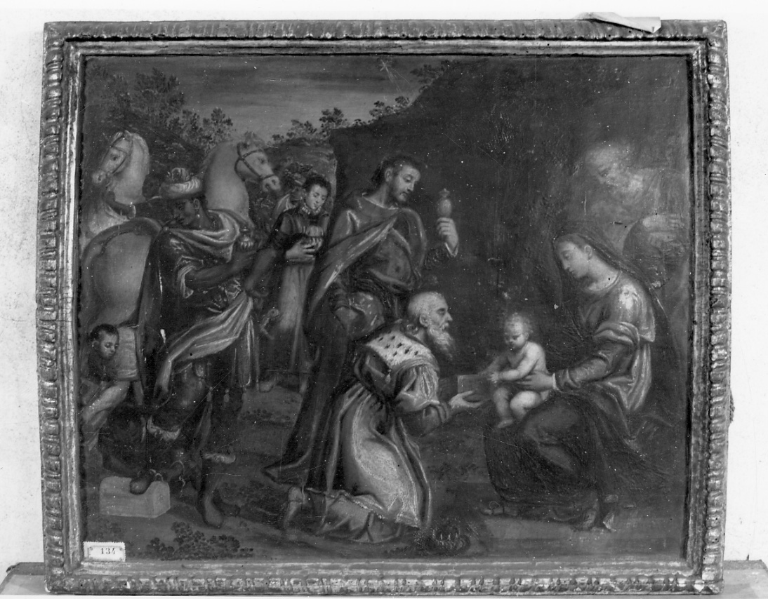 adorazione dei Re Magi (dipinto, opera isolata) - ambito veneto (metà sec. XVI)
