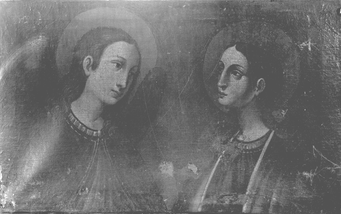 Santa e angelo (dipinto, opera isolata) - ambito piemontese (fine/inizio secc. XVIII/ XIX)