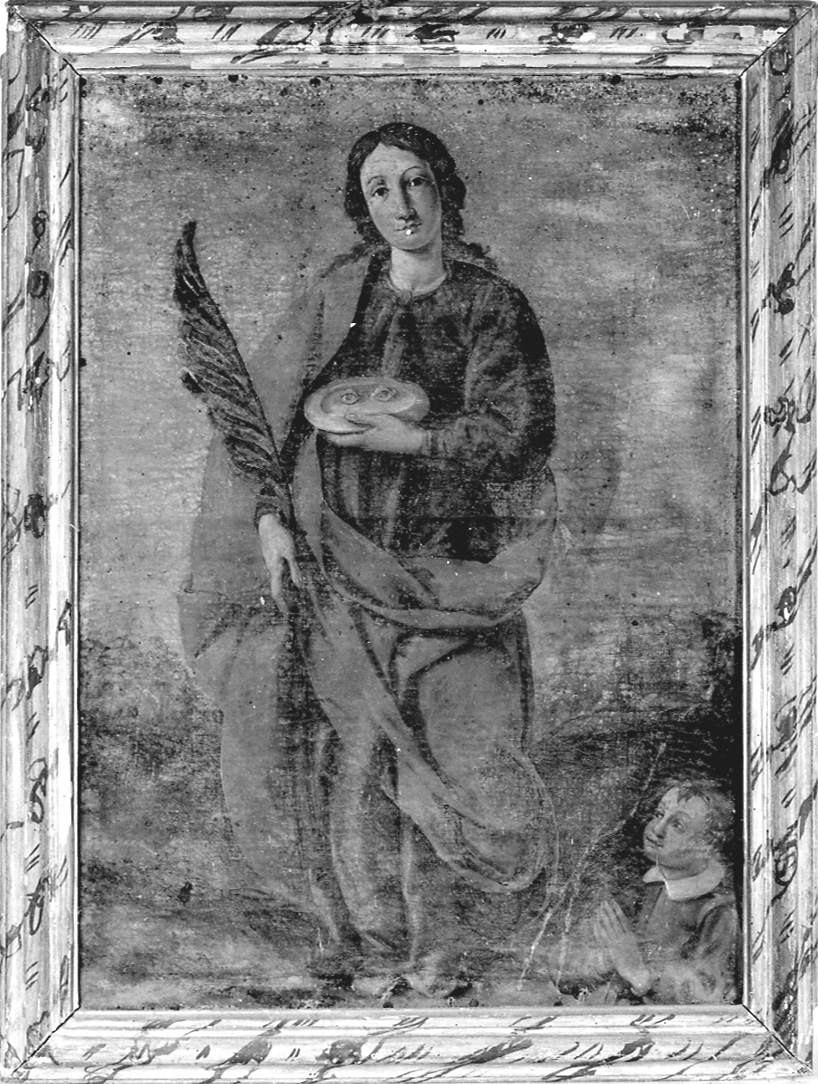 Santa Lucia e bimbo devoto (dipinto, opera isolata) - ambito della Valsesia (metà sec. XVII)