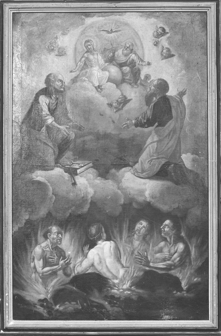 Trinità con San Pietro, San Paolo e anime purganti (dipinto, opera isolata) - ambito della Valsesia (seconda metà sec. XVIII)