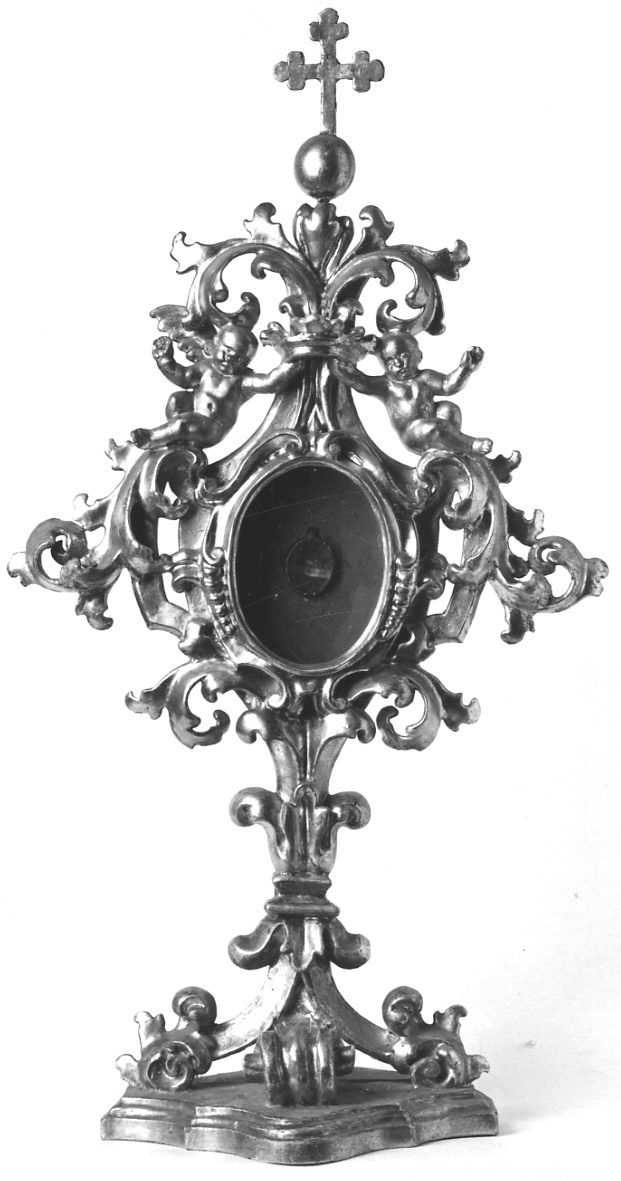 reliquiario - a ostensorio, serie - bottega della Valsesia (prima metà sec. XVIII)