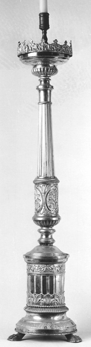 candeliere d'altare, serie - ambito lombardo-piemontese (fine/inizio secc. XIX/ XX)