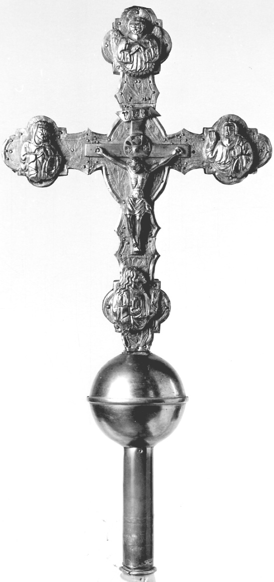croce processionale, opera isolata - bottega lombardo-piemontese (ultimo quarto sec. XIV)