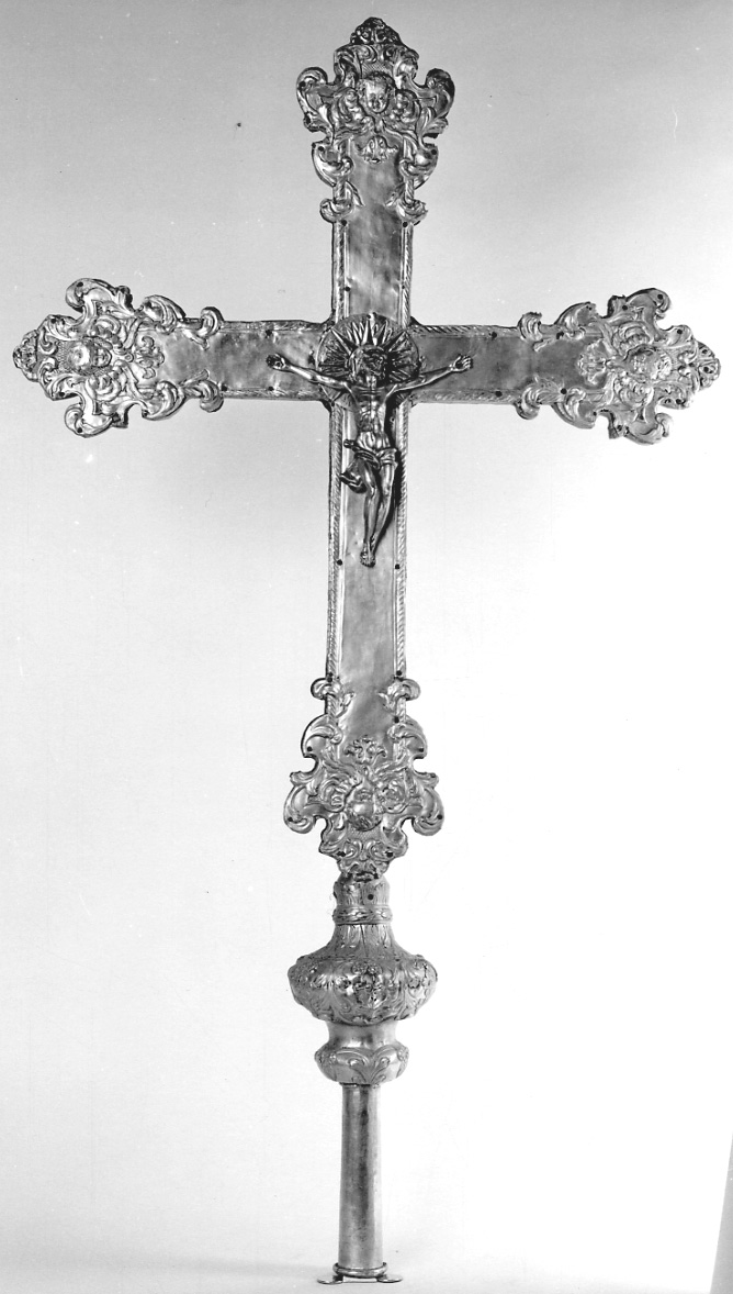 croce processionale, opera isolata - bottega lombardo-piemontese (prima metà sec. XVIII)
