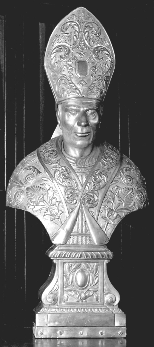San Carlo Borromeo (reliquiario - a busto, opera isolata) - produzione lombardo-piemontese (metà sec. XIX)