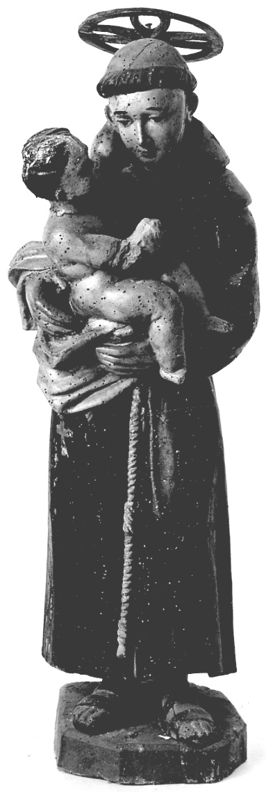 Sant'Antonio da Padova con il bambino (statua, opera isolata) - ambito della Valsesia (seconda metà sec. XIX)