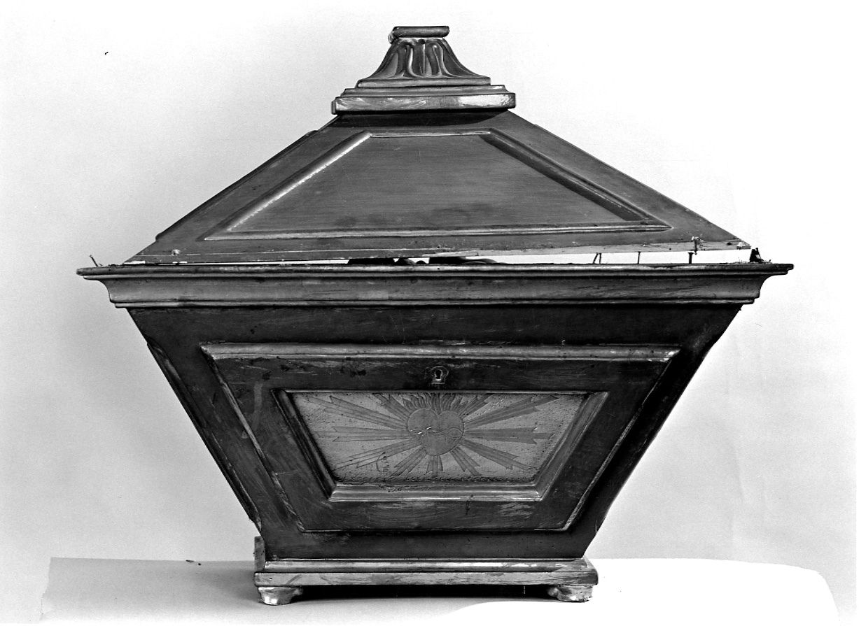 reliquiario a teca - a urna, opera isolata - ambito piemontese (fine sec. XIX)