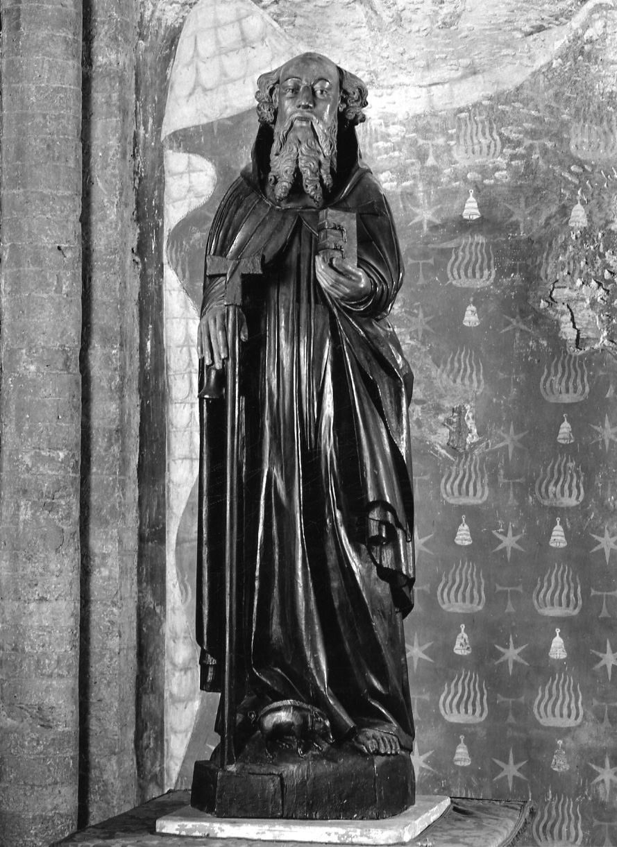 Sant'Antonio Abate (scultura, opera isolata) - ambito borgognone (fine/inizio secc. XV/ XVI)