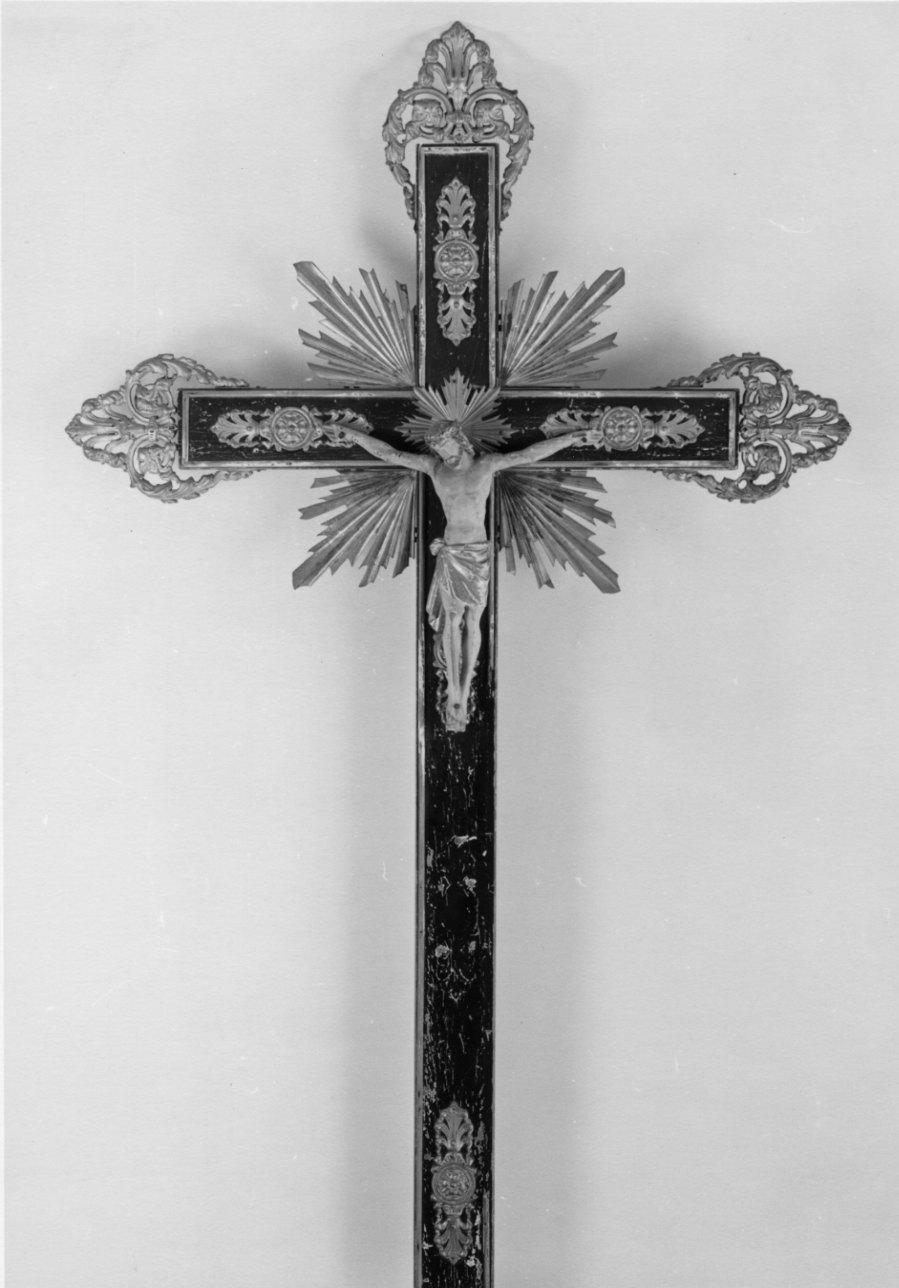 Cristo crocifisso (croce processionale, opera isolata) - bottega lombardo-piemontese (seconda metà sec. XIX)