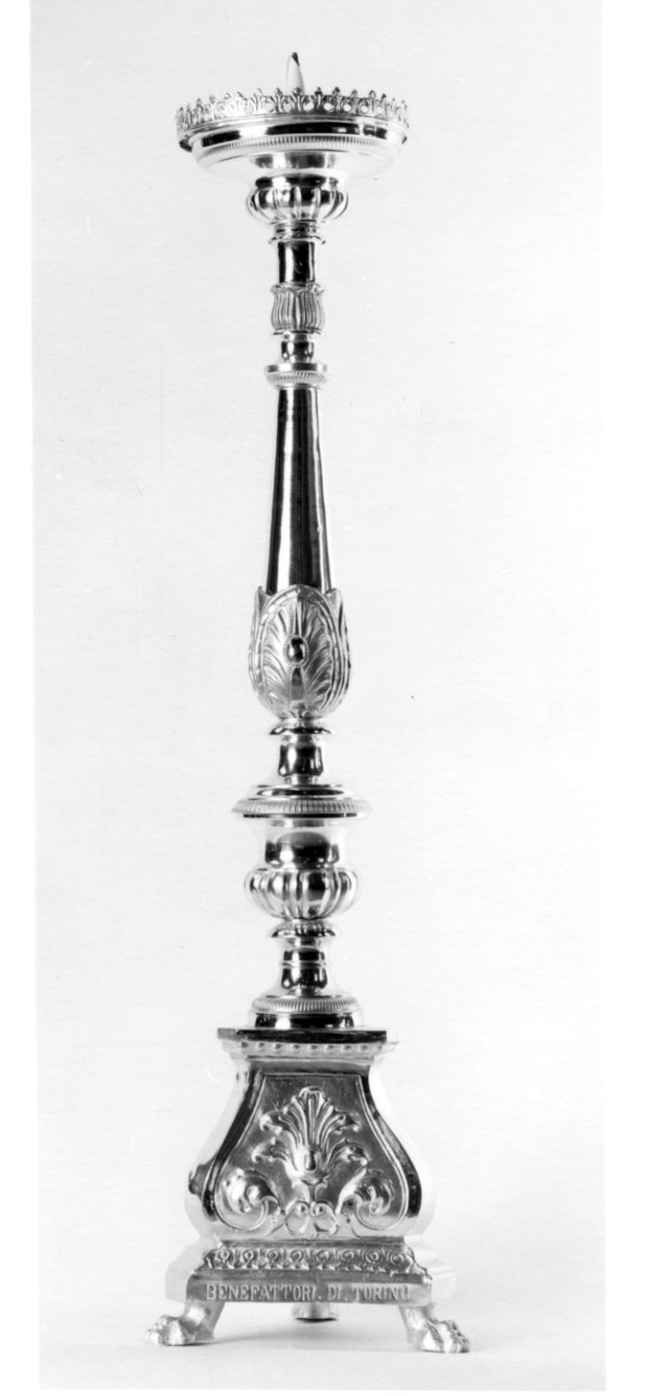 candeliere d'altare, serie - bottega lombardo-piemontese (seconda metà sec. XIX)