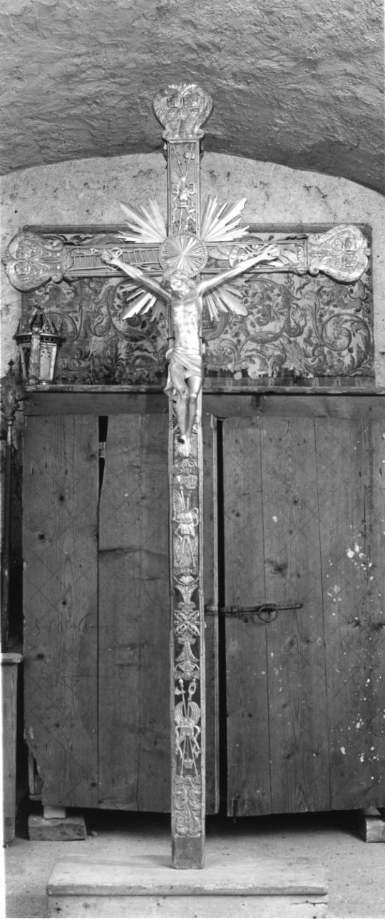 Cristo crocifisso e strumenti della Passione (croce processionale, opera isolata) - bottega lombarda (primo quarto sec. XIX)