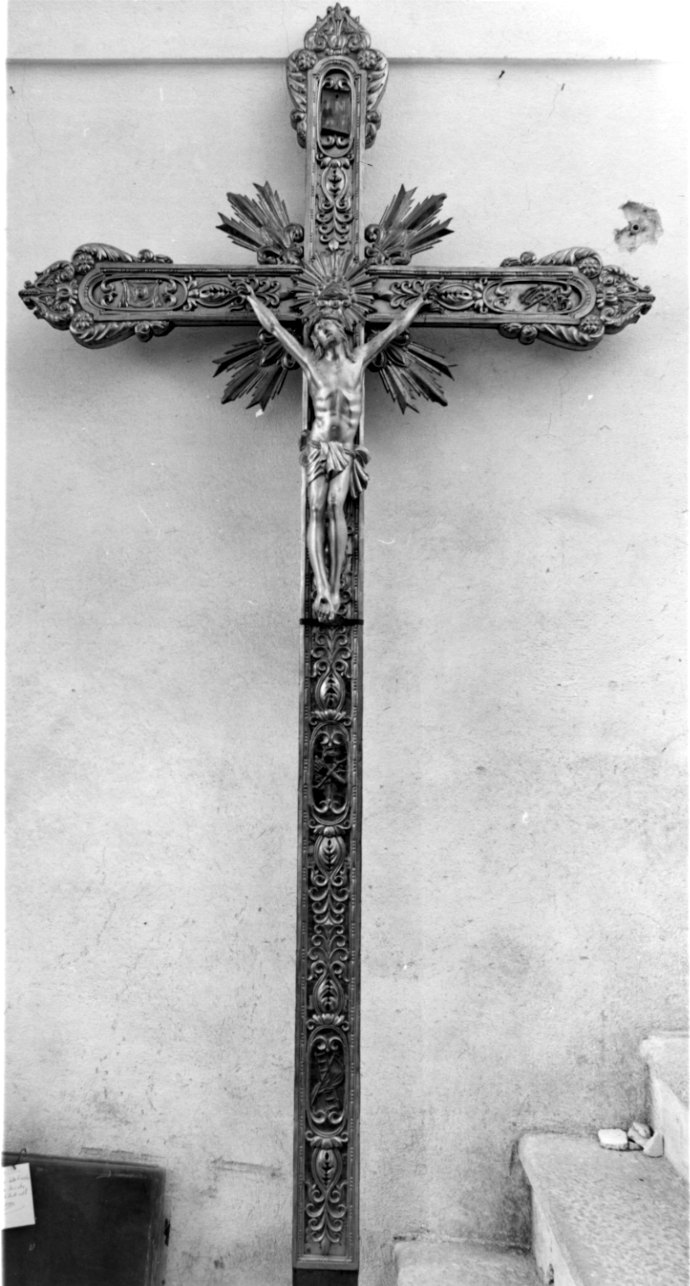 Cristo crocifisso e strumenti della Passione (croce processionale, opera isolata) - bottega lombardo-piemontese (seconda metà sec. XIX)