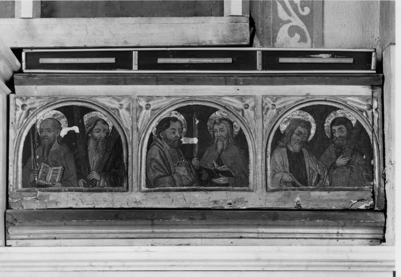 San Giuda Taddeo e San Matteo (lunetta) di Maestro dei Santi Reyneri (cerchia) (ultimo quarto sec. XV)