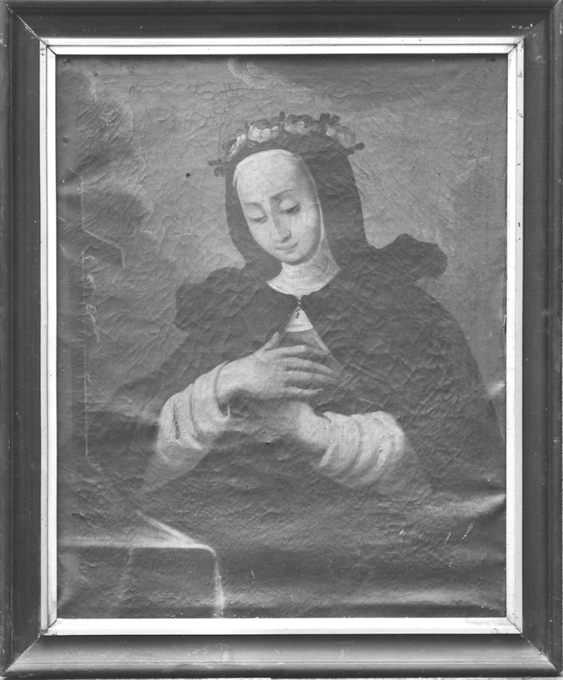 Santa in preghiera (dipinto, opera isolata) - ambito cusiano (fine/inizio secc. XVIII/ XIX)