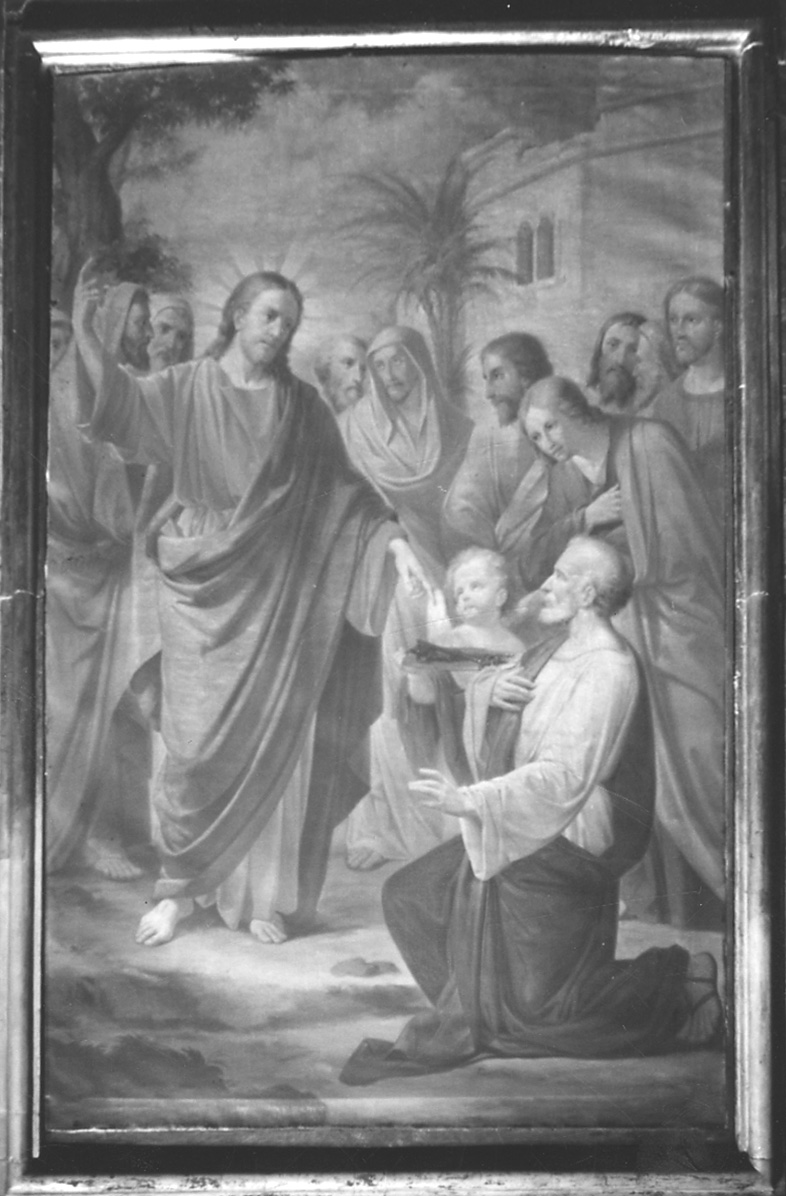 Cristo consegna le chiavi a San Pietro (dipinto, opera isolata) - ambito cusiano (sec. XVIII)