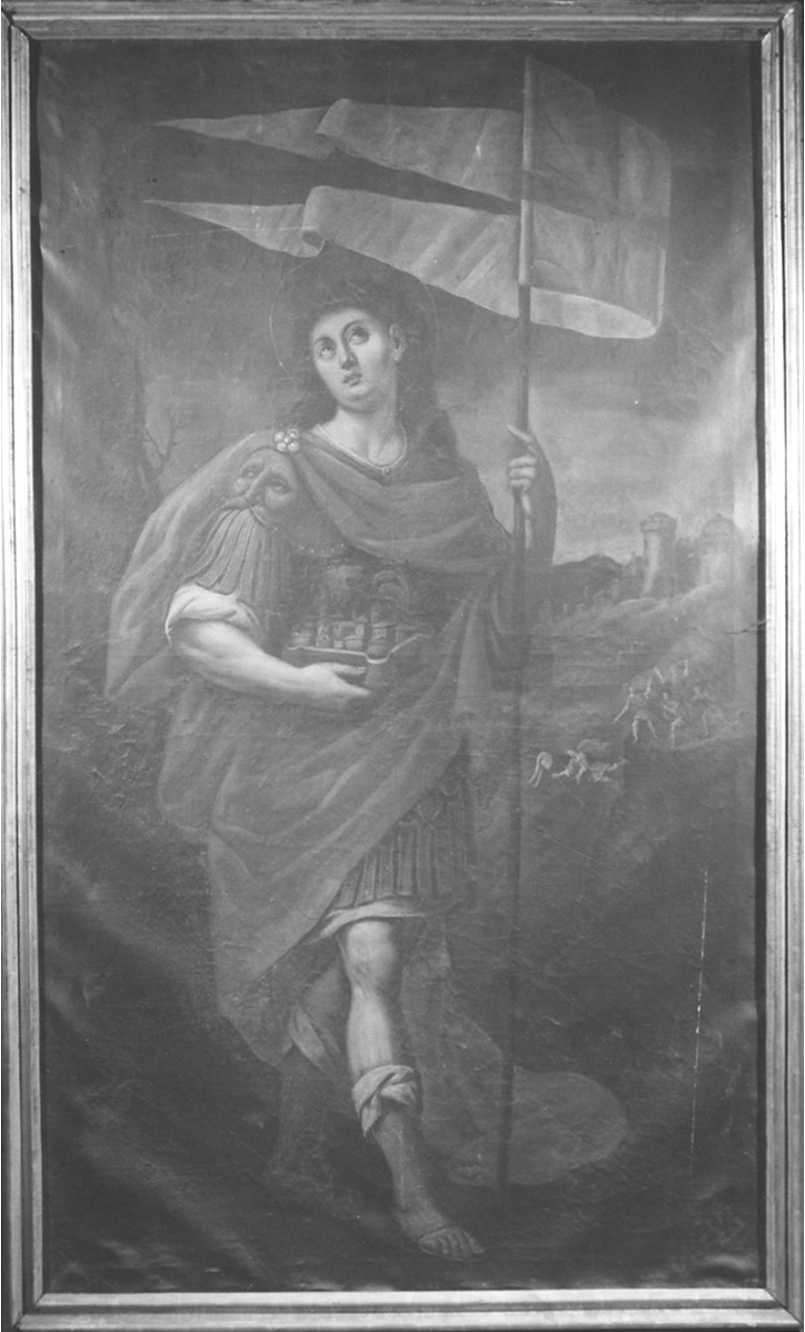Santo guerriero (dipinto, opera isolata) - ambito cusiano (ultimo quarto sec. XVII)