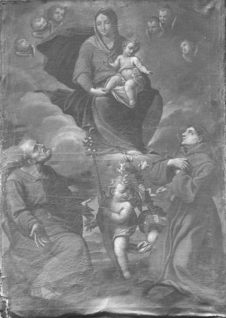 Madonna con Bambino tra San Giuseppe e Sant'Antonio da Padova (dipinto, opera isolata) - ambito cusiano (primo quarto sec. XVIII)