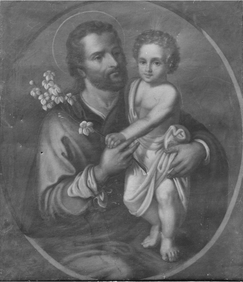 San Giuseppe e Gesù Bambino (dipinto, opera isolata) - ambito cusiano (seconda metà sec. XIX)