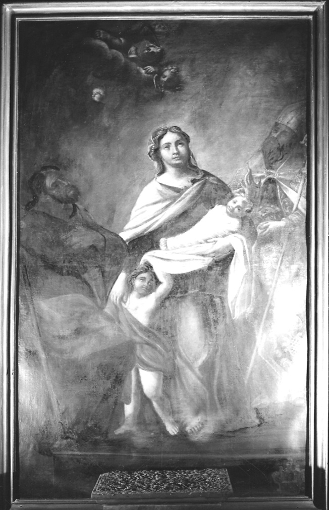 Madonna con Bambino, San Giovannino, San Giuseppe e San Grato (dipinto, opera isolata) - ambito cusiano (seconda metà sec. XVIII)
