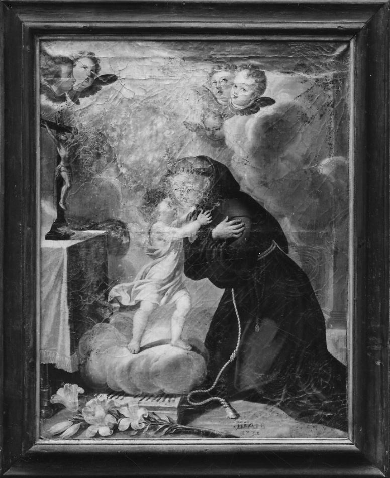 Sant'Antonio da Padova con il bambino (dipinto, opera isolata) - ambito cusiano (secondo quarto sec. XVIII)