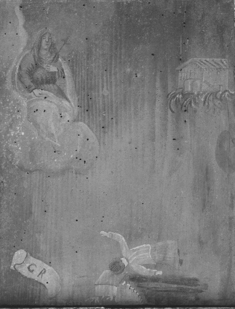 apparizione della Madonna a un graziato (ex voto, opera isolata) di Strembo Pietro (metà sec. XIX)