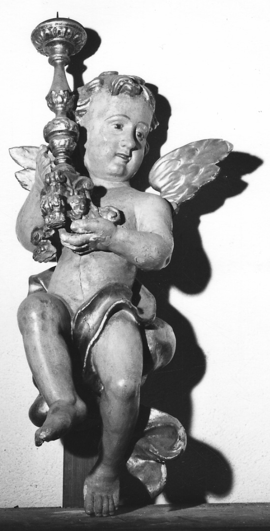 angioletto reggicandelabro (statua, serie) - ambito novarese (fine/inizio secc. XVII/ XVIII)