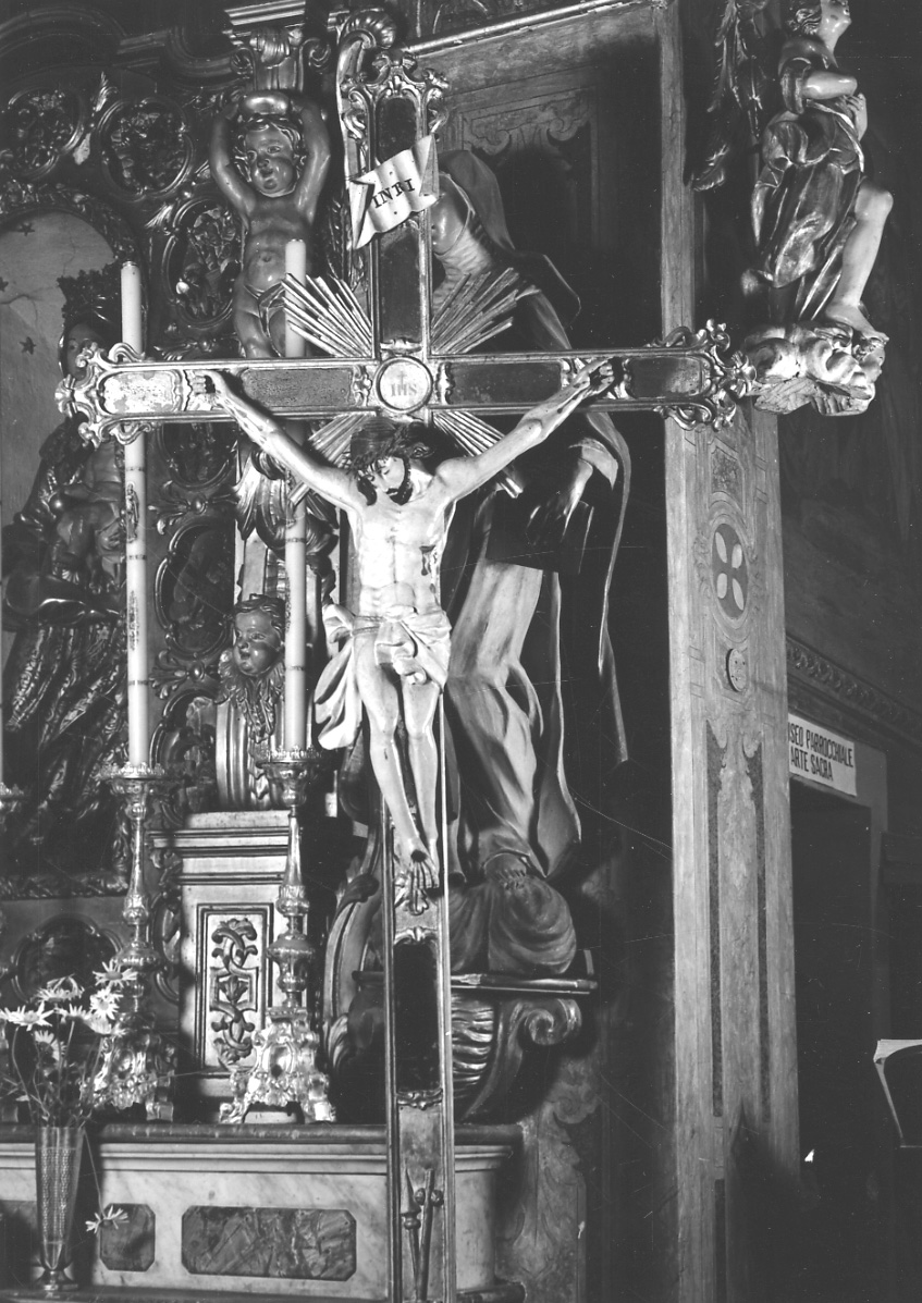 Cristo crocifisso (croce processionale, opera isolata) - ambito cusiano (seconda metà sec. XVIII)