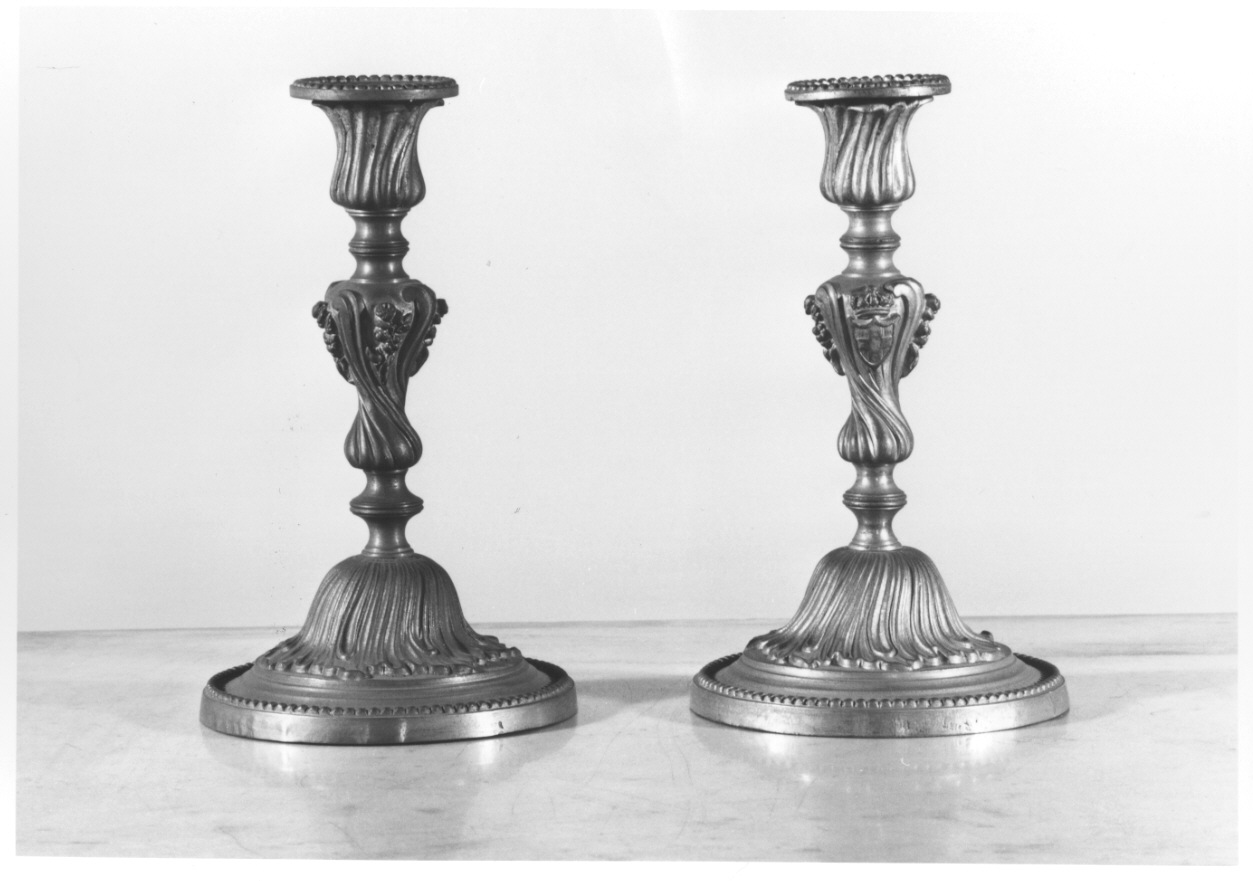 candeliere, elemento d'insieme - ambito piemontese (seconda metà sec. XIX)
