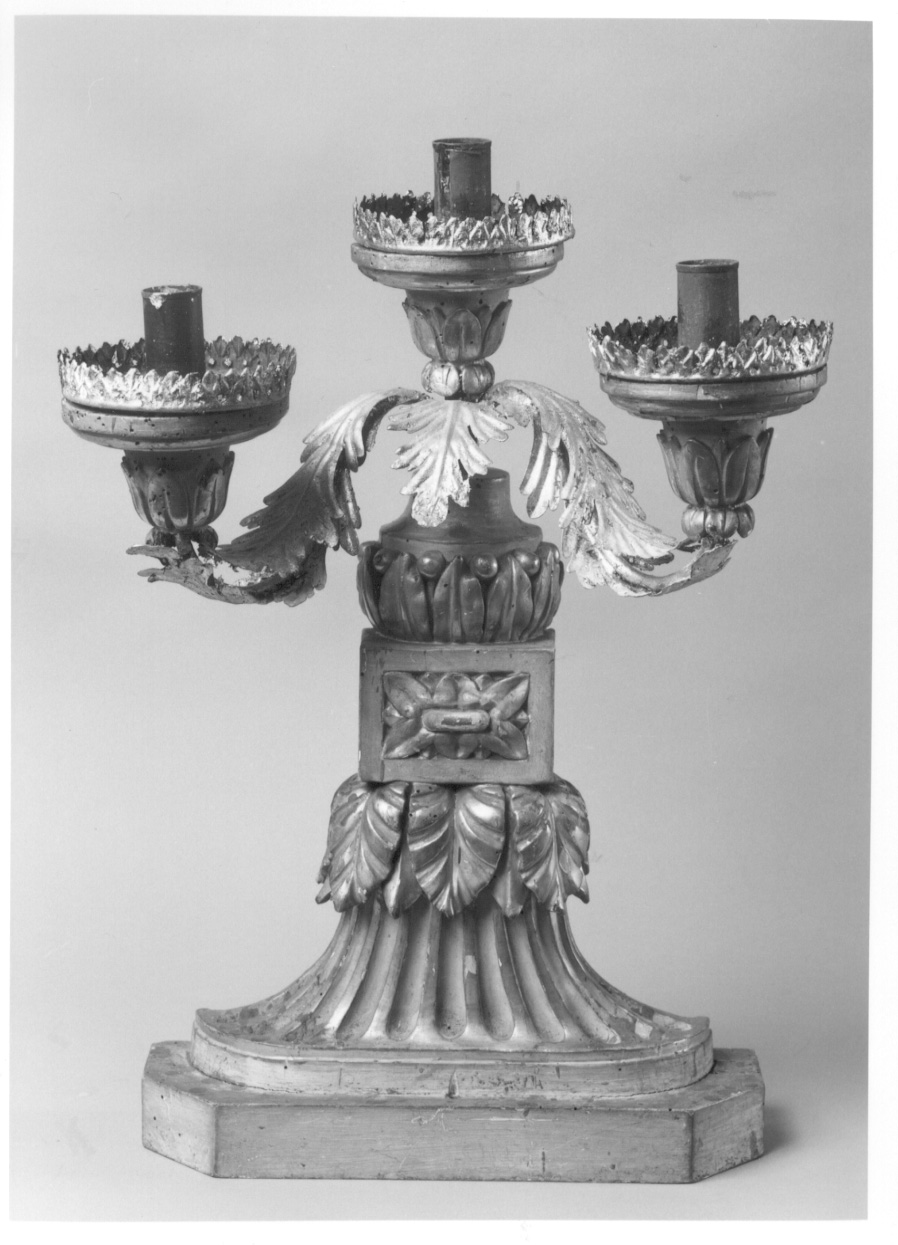 candelabro, elemento d'insieme - bottega piemontese (prima metà sec. XIX)
