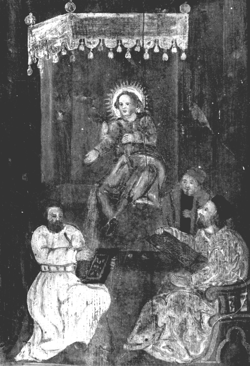disputa di Gesù con i dottori nel tempio (dipinto, elemento d'insieme) - ambito piemontese (sec. XVII)