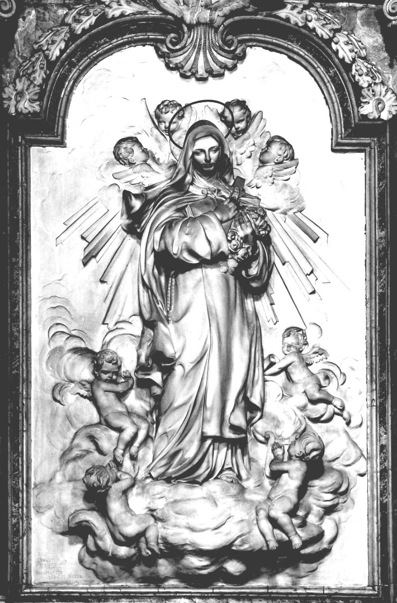 Santa Teresa del Bambino Gesù in gloria (gruppo scultoreo, elemento d'insieme) di Audagna Virgilio (secondo quarto sec. XX)