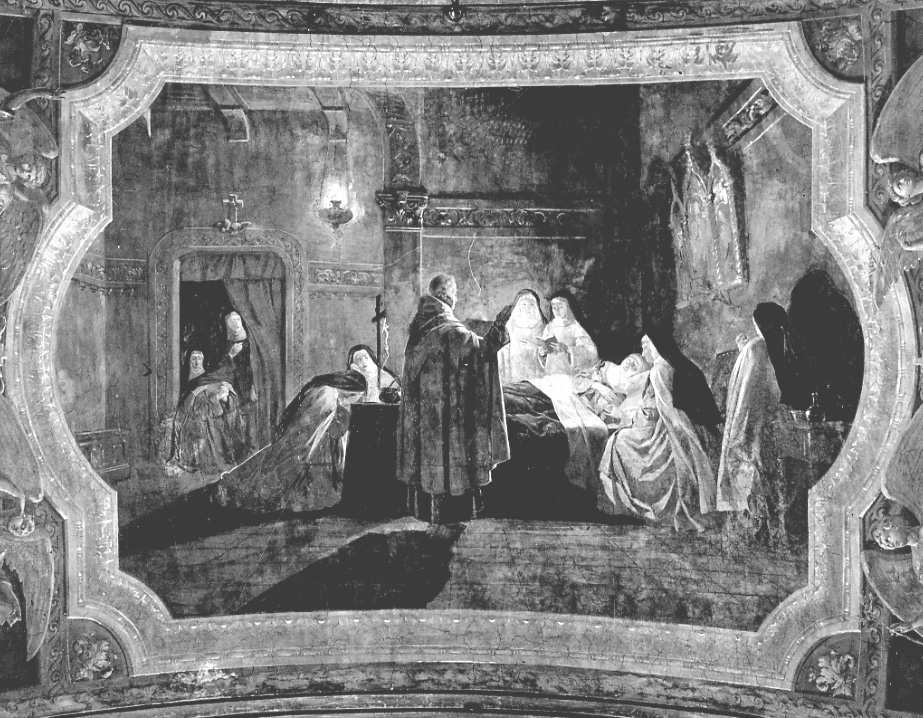 morte di Santa Teresa d'Avila (dipinto, opera isolata) di Morgari Rodolfo (ultimo quarto sec. XIX)