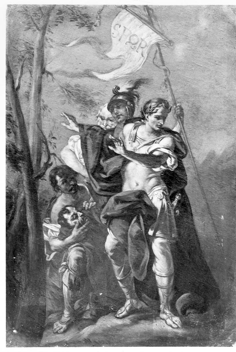 il capo di Pompeo presentato a Cesare (dipinto) di Beaumont Claudio Francesco (secondo quarto sec. XVIII)