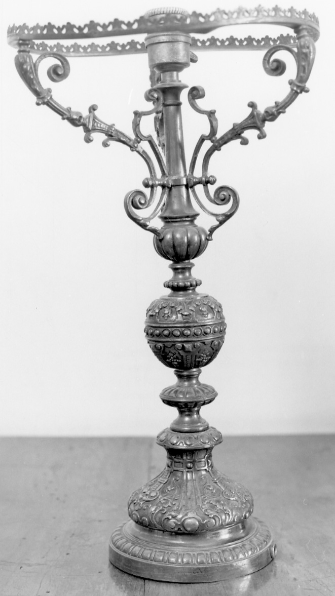 lampada da tavolo, opera isolata - bottega italiana (metà sec. XIX)