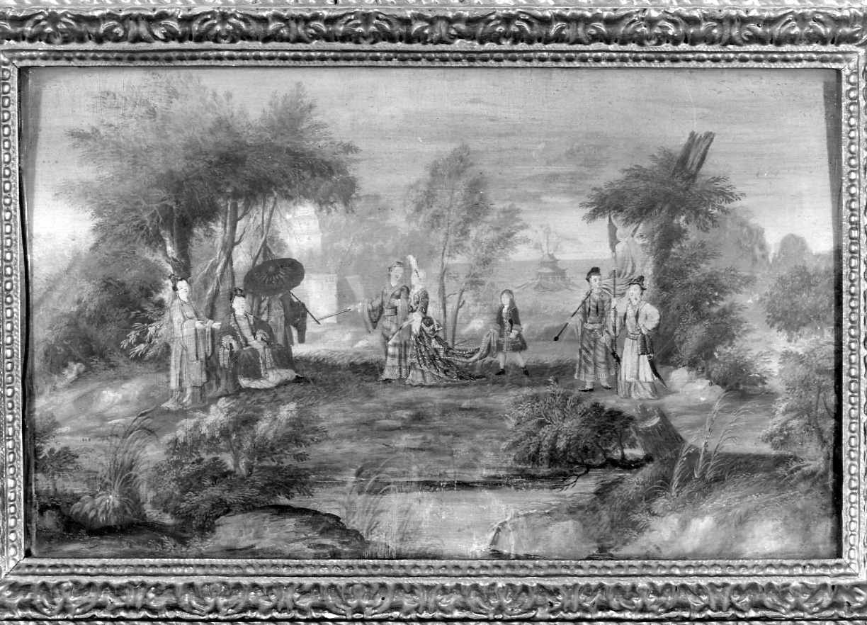 paesaggio marino con figure orientali (dipinto, opera isolata) - ambito piemontese (metà sec. XVIII)